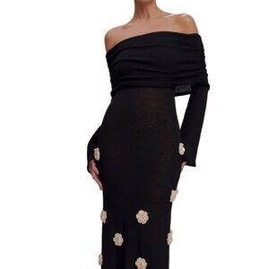 Meshki Black Knit Dress Small